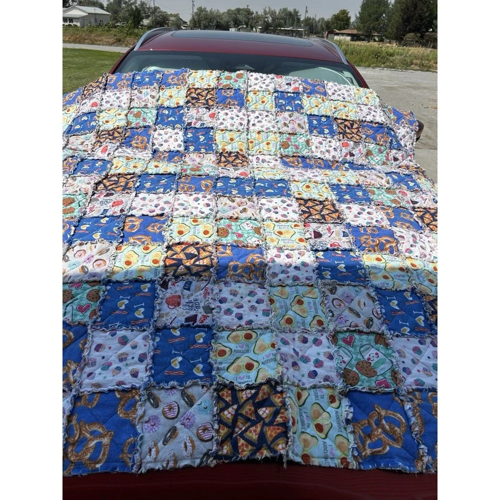 Cozy Flannel I Spy Quilt Aesthetic Patchwork Throw 72x74